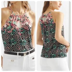 White House Black Market Floral Halter Top